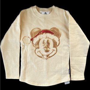 NWT - kids shimmery gold Disneyland exclusive Christmas Mickey Sweatshirt